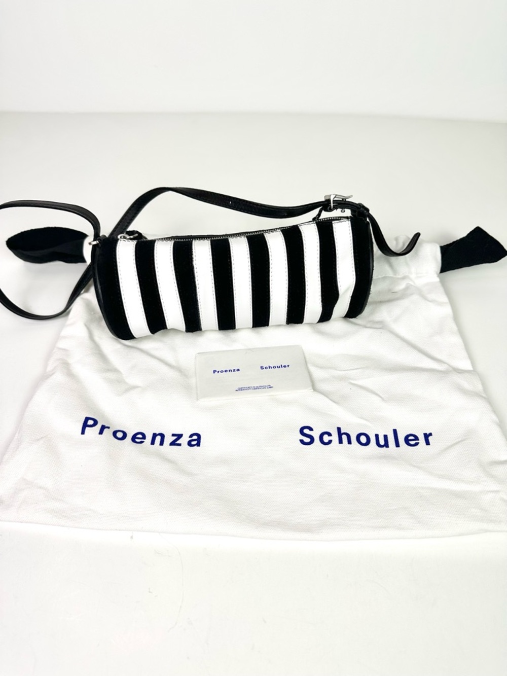 Proenza Schouler Silo Striped Napa Leather Shoulder Bag  NWT